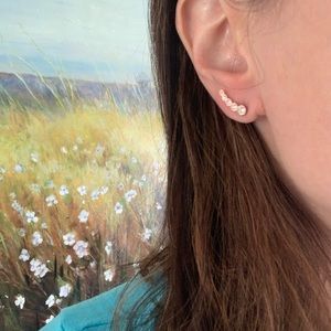 Swarovski rose gold and crystal earrings